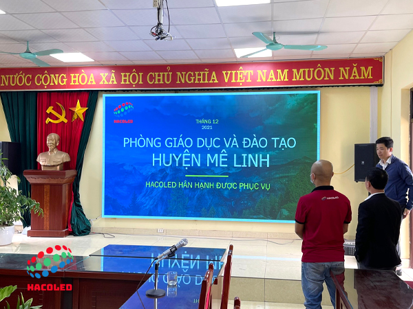 Lắp đặt màn hình LED P2.5 trong nhà tại PGD và Đào Tạo Huyện Mê Linh - Hà Nội - 1