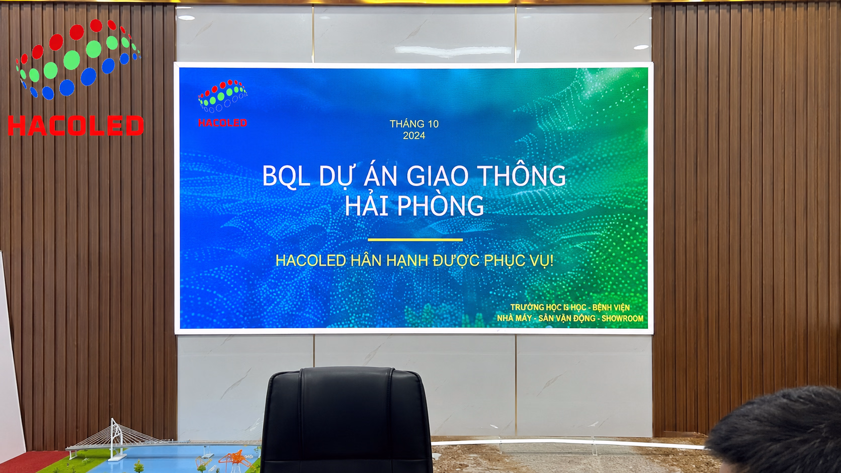 Lắp Đặt Màn Hình LED P2 (1600×3200) Trong Nhà Tại Ban Quản Lý Dự Án Giao Thông Hải Phòng