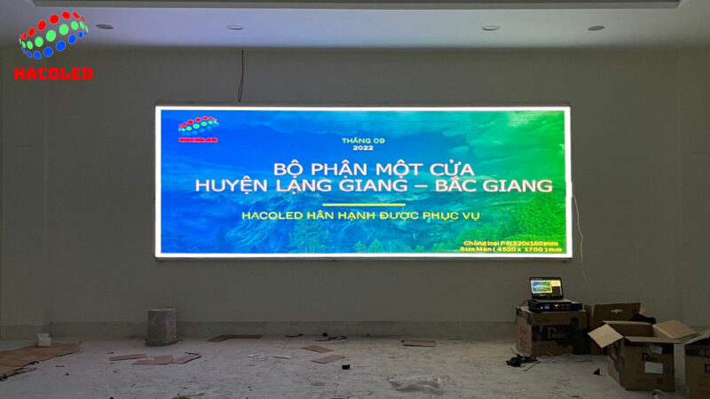 Lắp Đặt Màn Hình LED P4 Trong Nhà Tại Bộ Phận Một Cửa Huyện Lạng Giang - Bắc Giang 6