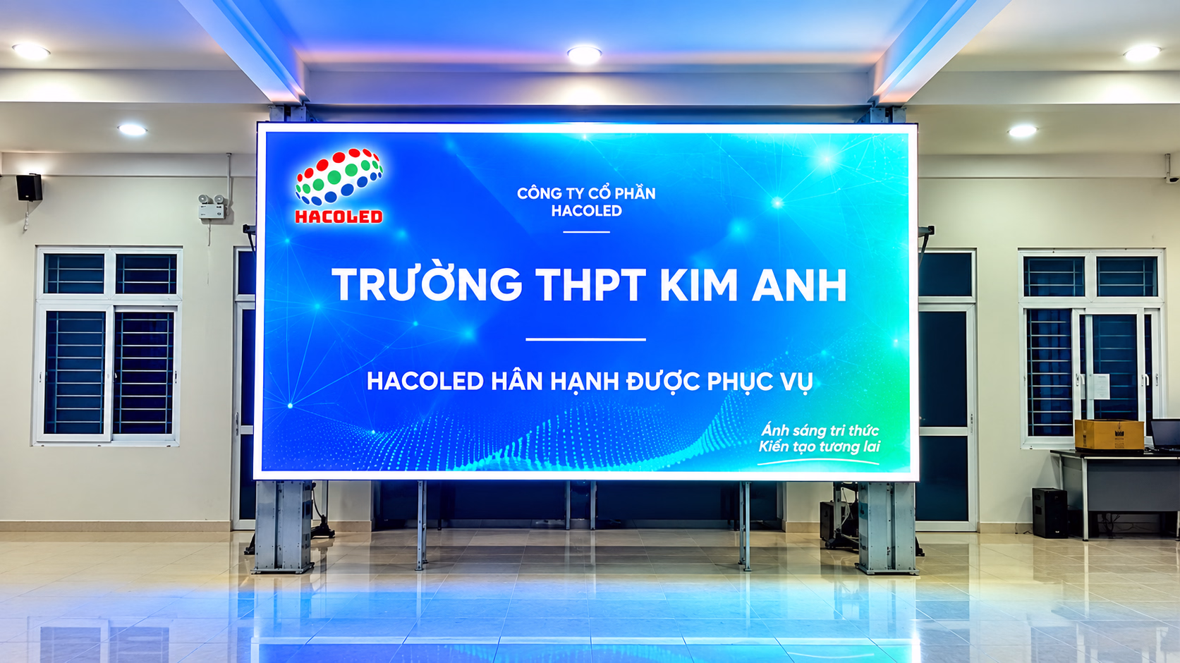 Lắp Đặt Cabinet P5 Ngoài Trời Tại Trường THPT Kim Anh, Sóc Sơn, Hà Nội