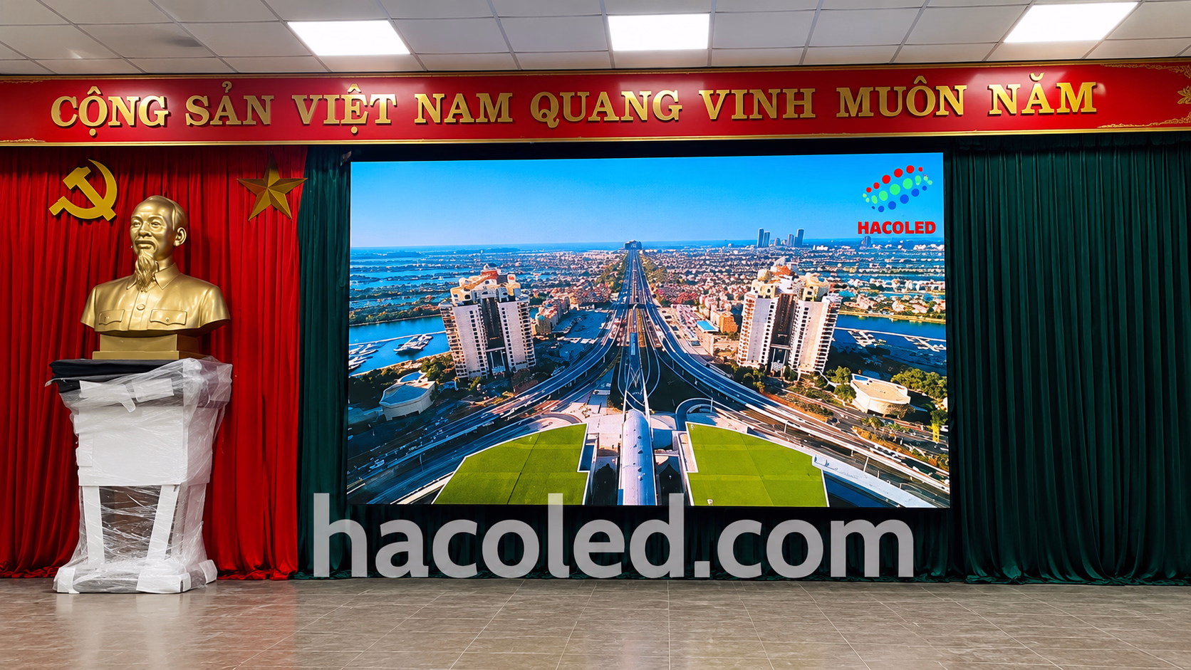 Lắp Đặt Màn Hình LED P4 Trong Nhà Tại Công An Huyện An Dương