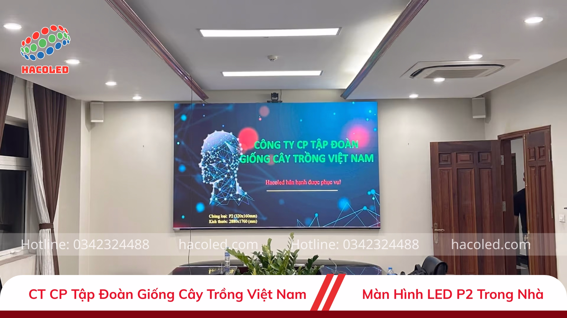 Lắp Đặt Màn Hình LED P2 Trong Nhà Tại Công Ty CP Tập Đoàn Giống Cây Trồng Việt Nam