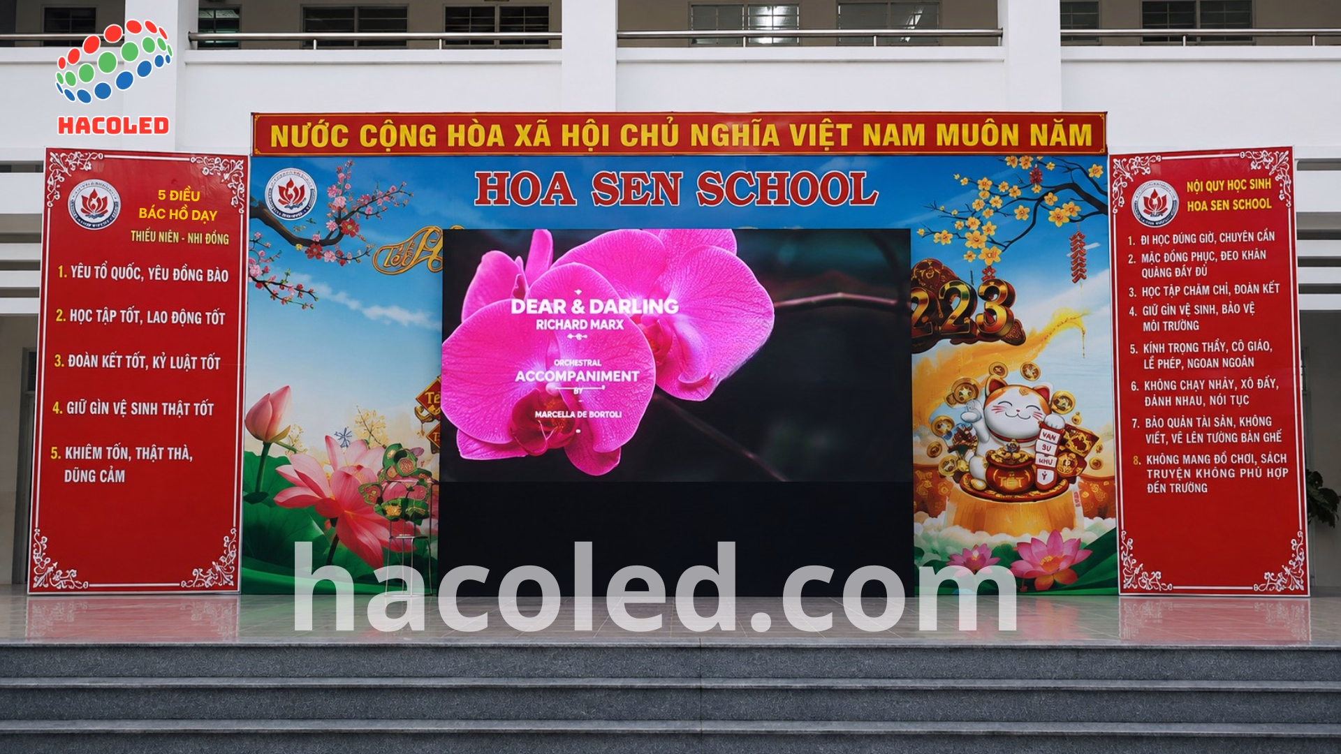 Lắp Đặt Màn Hình LED P5 Ngoài Trời Tại Trường Tiểu học và THCS Hoa Sen 2 man-hinh-led-p5-ngoai-troi-tai-truong-th-va-thcs-hoa-sen