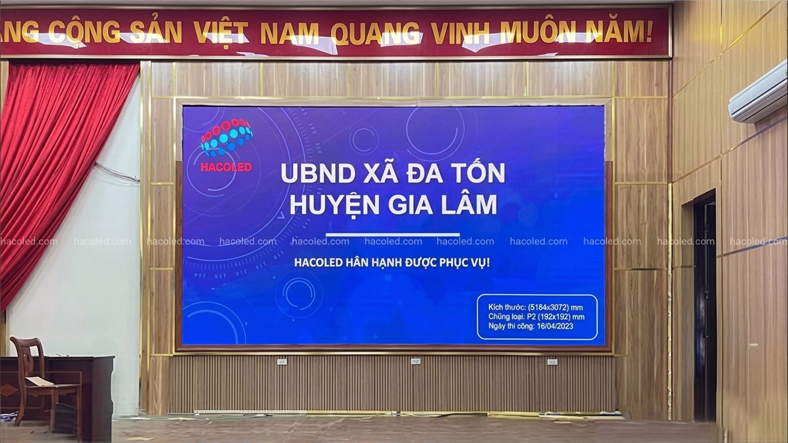 Lắp Đặt Màn Hình LED P3 Trong Nhà Tại UBND Xã Đa Tốn, Gia Lâm, Hà Nội