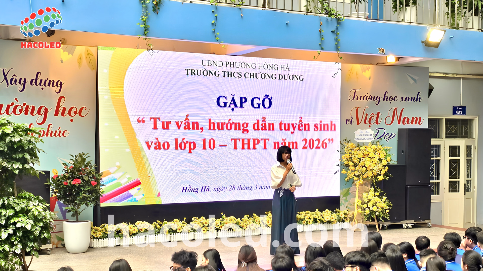 Lắp Đặt Màn Hình LED P5 Ngoài Trời Tại Trường THCS Chương Dương