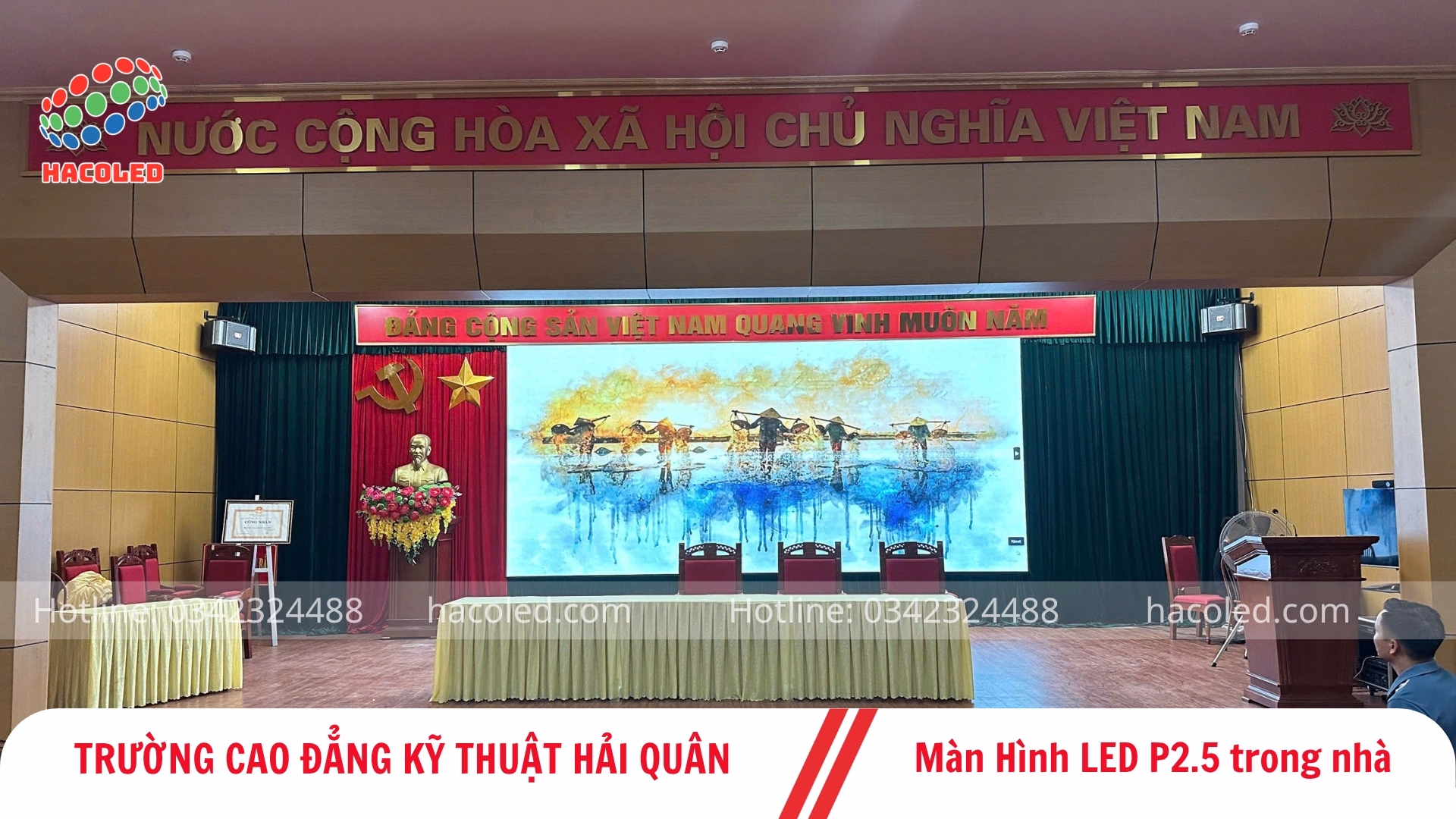 Lắp Đặt Màn Hình LED P2.5 Trong Nhà Tại Trường Cao Đẳng Kỹ Thuật Hải Quân