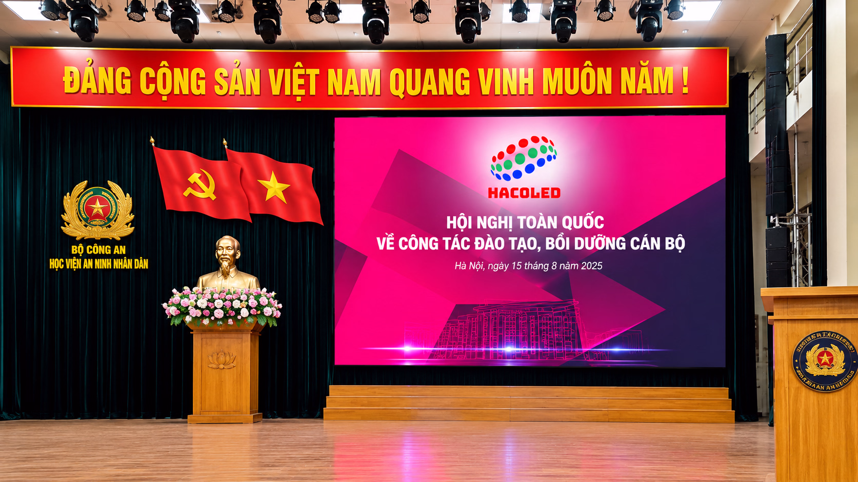 Lắp Đặt Màn Hình LED P2.5 Trong Nhà Tại Học Viện An Ninh