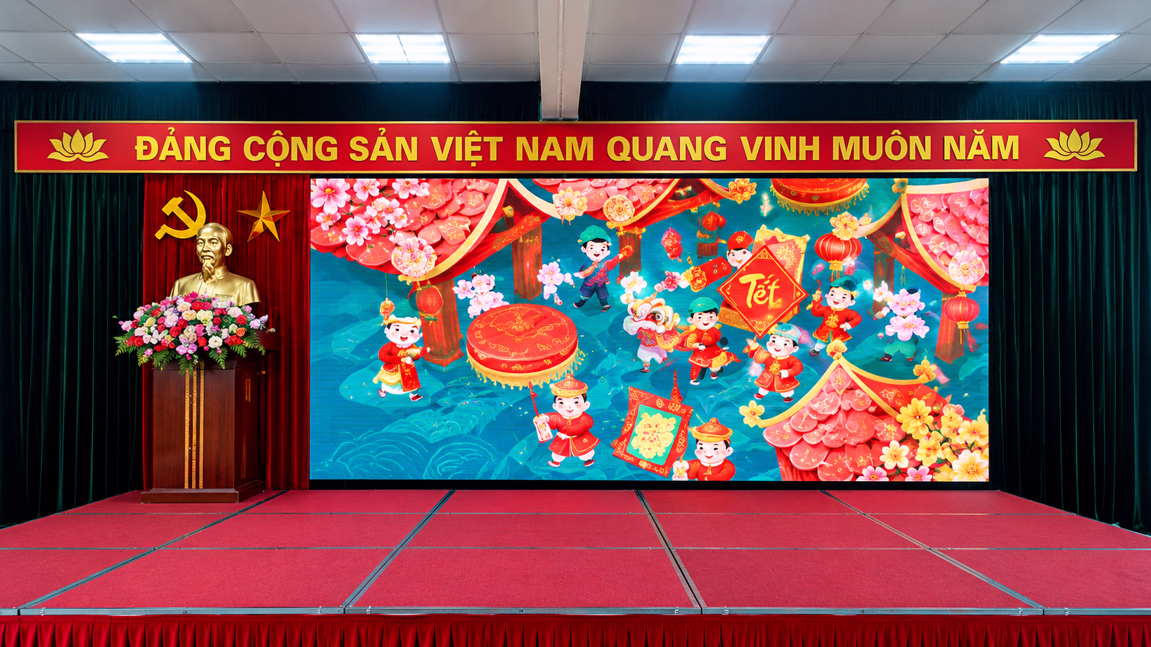 Lắp Đặt Màn Hình LED P2.5 Trong Nhà Tại LiLy’s Travel Building