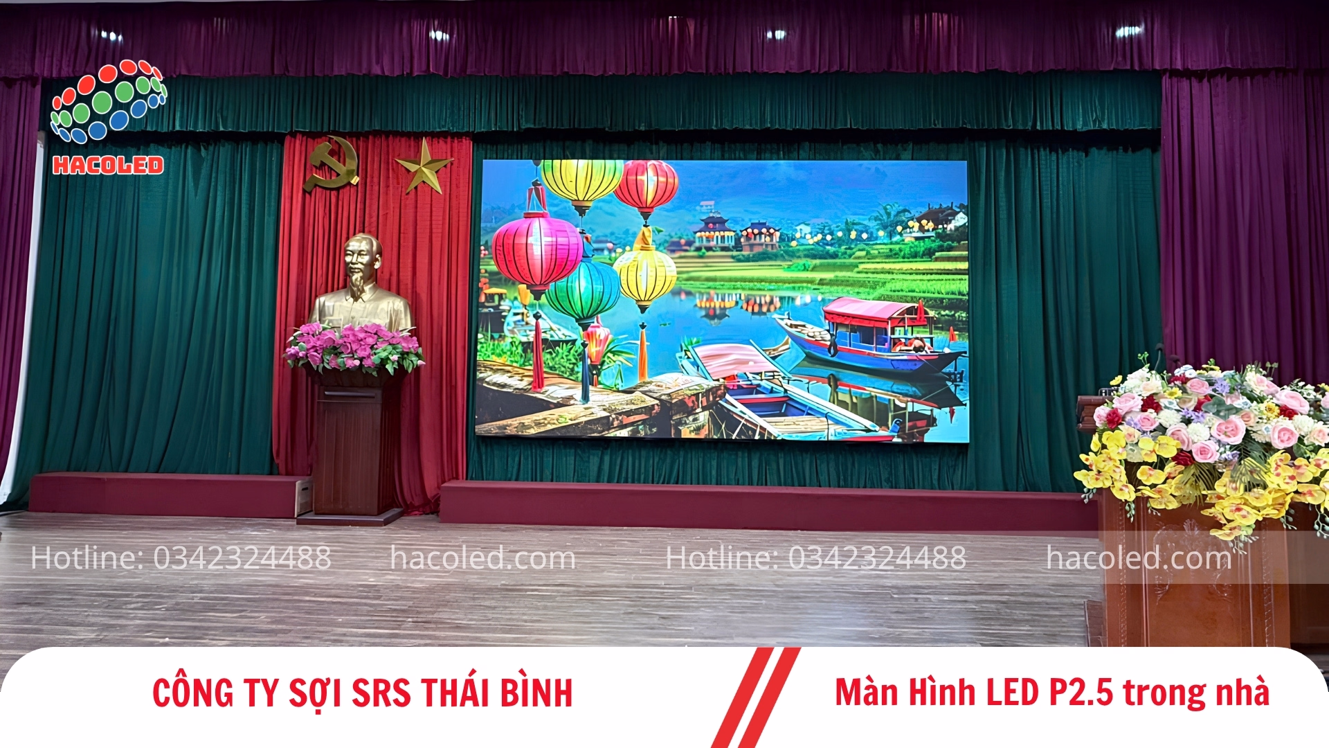 Lắp Đặt Màn Hình LED P2.5 Trong Nhà Tại Công Ty Sợi SRS, Thái Bình