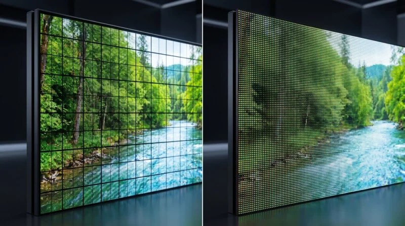 So sánh độ viền ghép của màn hình LED và Videowall
