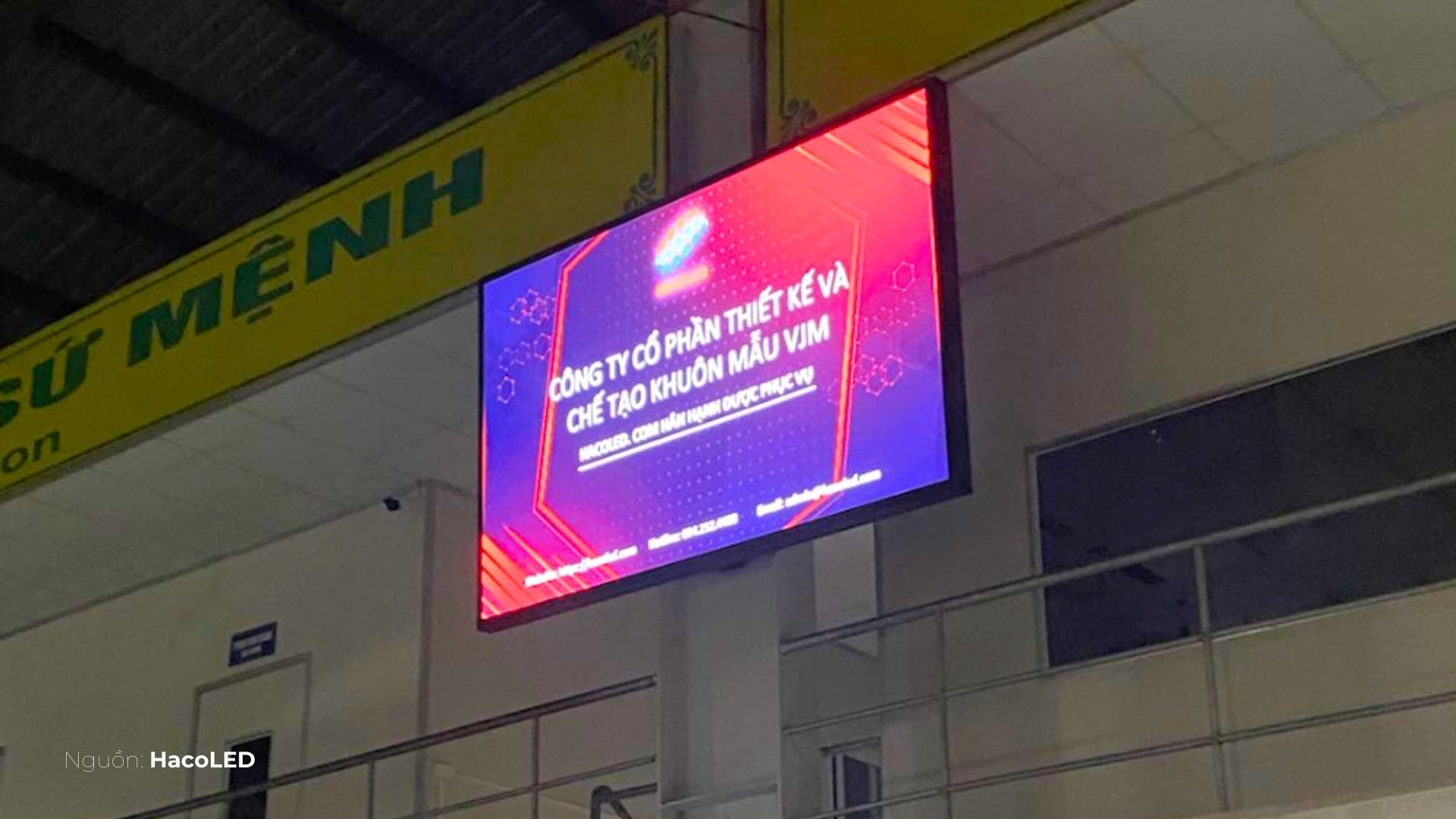 Màn hình LED P3 trong nhà lắp đặt tại Công ty Cổ phần Thiết kế và Chế tạo khuôn mẫu VJM
