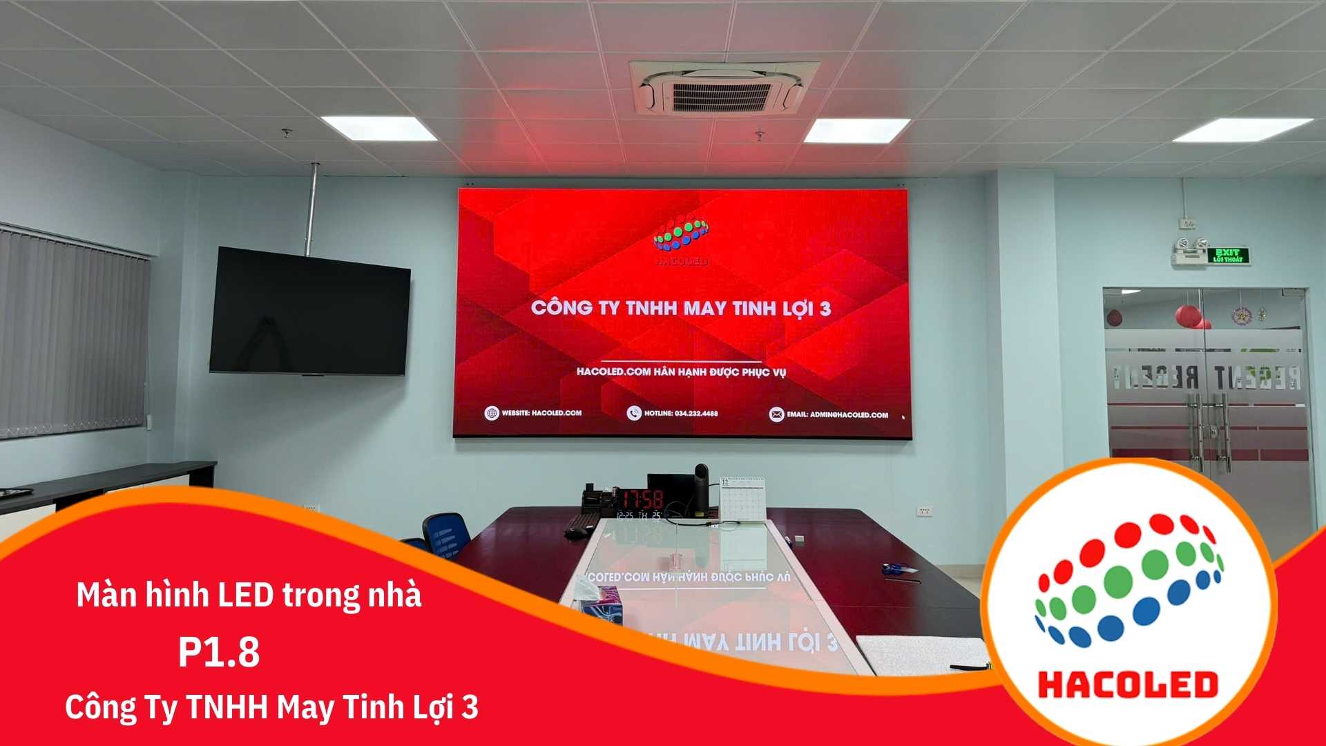 Lắp đặt màn hình LED P1.8 trong nhà tại Công Ty TNHH May Tinh Lợi 3