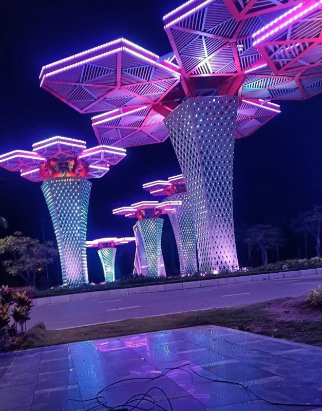 LED TRANG TRÍ TOÀ NHÀ CỔNG CHÀO HOA PHƯỢNG - KHU ĐÔ THỊ ĐỒI RỒNG