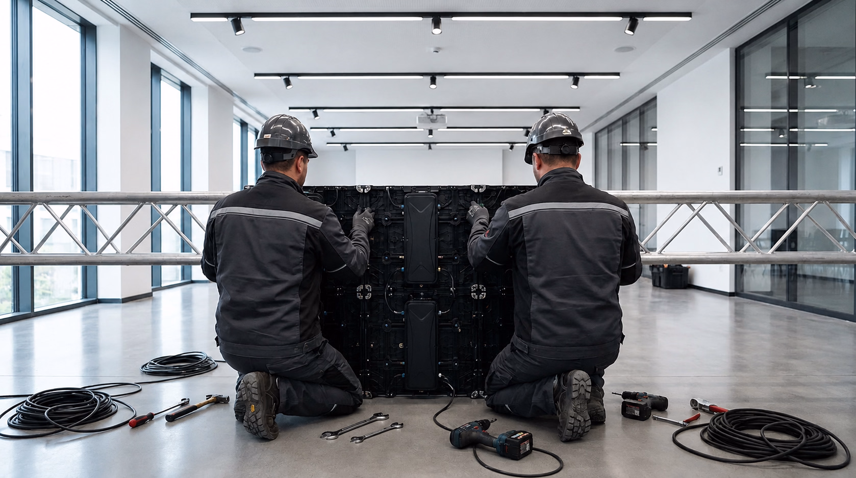 Hướng Dẫn Setup Phòng Đào Tạo Nội Bộ Truyền Cảm Hứng Làm Việc 3 Thi-cong-setup-phong-dao-tao-noi-bo-tron-goi-boi-HacoLED