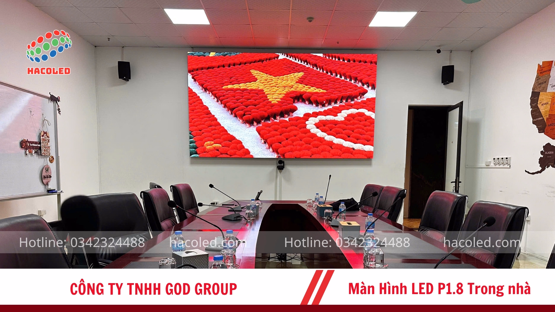 Lắp đặt màn hình LED P1.8 trong nhà tại Công ty TNHH GOD Group